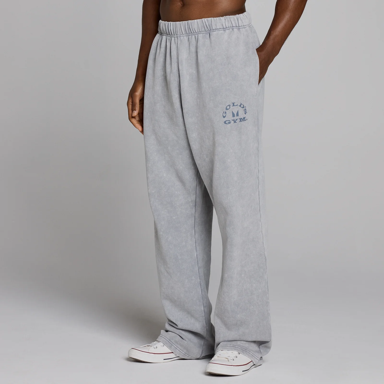 MP X Gold's Men's Washed Graphic Oversized Joggers - Steel Blue - L Bilde 3